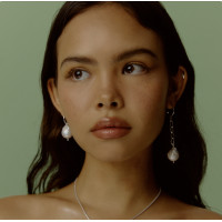 ราคา Sarr rai THE PEARL EARRINGS Silver925 fresh water pearl glass mable ต่างหู ต่างหูเงิน ต่างหูห่วง ต่างหูมุกแท้น้ำจืด ต่างหูมุกแท้ มุกบาโรค (20796834719)