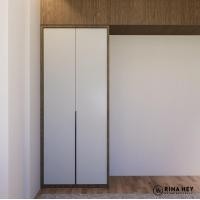 ราคา RINA HEY COOPER 2ตู้เสื้อผ้า 2 บานเปิด W92 X D60 X H221 CM สี วอลนัทเข้ม เทา (843700771)