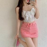 ราคา กระโปรงยีนส์สีชมพู กระโปรงแฟชั่น กระโปรงยีนส์หวาน เอวสูง กระโปรงยีนส์ทรงเอ กางเกงยีนส์สาวฮอต กระโปรงยีนส์สกินนี่ (17134856959)