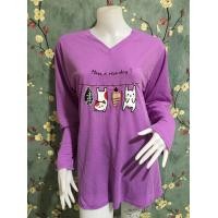 ราคา เสื้อยืด แขนยาว คอกลม สีพื้น ตัวและแขนทรงปล่อยตรง ผ้าดี แฟชั่น สไตล์ over size หลวมๆ รุ่น1705 (10087657405)