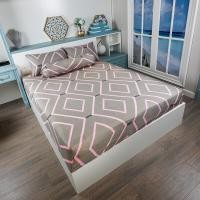 ราคา 3in ชุดเดียวสำหรับผ้าปูที่นอน1ชุดลายคลื่นสีม่วงเข้มน้ำเงินเทาน้ำตาลตรวจสอบเพชรสีชมพู (20333635478)