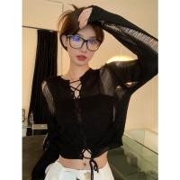 ราคา SGH0144 เสื้อครอปแขนยาวไหมพรม ดีเทลแบบขาดๆ ผูกสายหลัง ผูกหน้าก็ได้ เซ็กซี่ สุดเก๋ (18468244881)