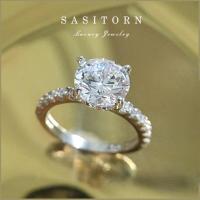 ราคา Sasitorn Jewelry แหวนเพชร ชู 2 กะรัต เพชรเกรดดีที่สุดงานเทียบเพชรแท้ สวยหรู ใส่ออกงาน ใส่สลับแท้ได้ ให้ของขวัญ แหวนเงินแท้ชุบทองคำขาว ST105 (17042672186)