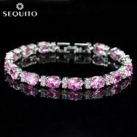 ราคา Sepj สร้อยข้อมือเพชรคิวบิกเซอร์โคเนียทรงรีสวยงามสำหรับผู้หญิงชุบทองคำขาวประดับเพชร แถมฟรีตะขอขยาย B040 (19549614648)