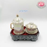 ราคา ชุดกี๋น้ำชา ชุดน้ำชาถวายพระ กี๋มุก แก้วมัค ถ้วยน้ำชา กี๋มุก (20537222222)