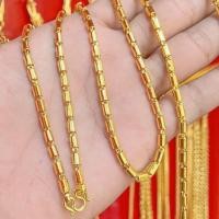 ราคา สร้อยคอทองปลอม ลายแท่งทอง เหมือนแท้ 1บาท และ2บาท ยาว24นิ้ว สวมศีรษะได้ ทองชุบ ทองปลอม N421 ทองโคลนนิ่ง (20594180495)