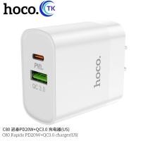 ราคา อัพเกรดใหม่ล่าสุด Hoco C80 Fast Charger หัวชาร์จเร็ว Type C PD Quick Charge 20W หัวPD รองรับชาร์จเร็ว (20775360474)