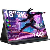 ราคา UPERFECT 18inch 144HZ Portable Monitor 300 cd m² 2560 x 1440 Ultra Slim Lightweight Frameless FHD FreeSync IPS HDR Gaming Display Travel Second Monitor for Laptop For SAMSUNG DEX with Smart Case (2076