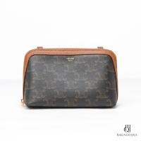 ราคา NEW CELINE CLUTCH WITH CHAIN 16 BROWN TAN CANVAS GHW (20345078038)