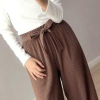 ราคา กางเกงพลีทขายาว Meeer ทรงสวย ไม่เต่อ ยาว41นิ้ว มีเชือก ผูกโบว์ที่เอว (19615888271)