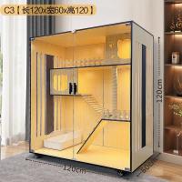 ราคา F G วิลล่าแมว กรงแมววิลล่าไม้เนื้อแข็งตู้แมวแมวปีนเขากรอบพื้นที่ขนาดใหญ่หรูหรา ตู้โชว์ไม้เนื้อแข็ง โต๊ะข้างเตียงขนาดใหญ (20718737715)