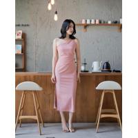 ราคา Lady MADE Kloset เดรสยาวไหล่เดี่ยวสีชมพู รุ่นโบนิต้า Bonita เดรสยาวออกงานสวยๆ เดรสออกงาน ชุดสวย LM009 (17642189352)