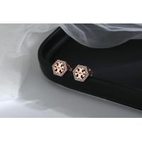 ราคา Tory Burch 925 Sterling Silver Rose Gold Inlaid Shiny Zirconia Double T Stud Earring women fashion DIY jewelry valentines day gift for girlfriend (14509781337)