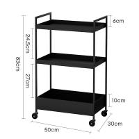 ราคา BMZAR ชั้นวางของ3ชั้น รถเข็นเหล็ก ชั้นวางของมีล้อ IKEA รถเข็นอาหาร Rolling Cart Shelf ชั้นวางโครงเหล็ก กันสนิม เคลื่อนย้ายสะดวก (20800756378)