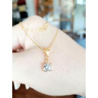 ราคา สร้อยคอเงิน925ITALYชุบทองคำ18k นำเข้าแท้พร้อมจี้เพชร1ctsรัสเซีย (9515375448)