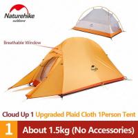 ราคา Naturehike เต็นท์รุ่น Cloud Upเต็นท์ผ้าสองชั้นทำจากซิลิโคนสำหรับ1 3คน PU4000 มม 20D น้ำหนักเบาพิเศษ210T สำหรับตั้งแคมป์กลางแจ้งแถมแผ่นปูฟรี (11688610555)