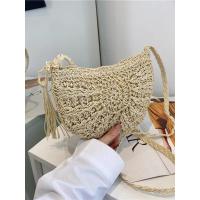 ราคา กระเป่าสะพายข้าง crossbody bag B16 กระเป๋าสานลายแฉกครึ่งวงกลม แฮนด์เมด น่ารักๆ (19922153146)