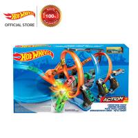ราคา Hot Wheels Corkscrew Crash Track Set ฮอตวีล ชุดรางเกลียวม้วนปะทะ รถของเล่น รางรถ รถสะสม FTB65 (18499116296)