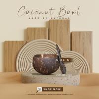 ราคา ถ้วยกะลามะพร้าว Size S มี2แบบ พร้อมช้อน เฉพาะชาม (11629089098)