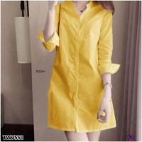 ราคา เดรสเชิ้ตคอจีน เดรสสั้น สีพาสเทล น่ารัก (646096154)