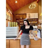 ราคา พร้อมส่ง กระโปรงทรงเอ ผ่าหน้า มีซับในกางเกง ผ้าวูลเวฟ A880 (18925003226)