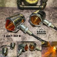 ราคา ไฟเลี้ยวแต่งลายก้นหอย สีโครเมี่ยม ฝาส้ม สำหรับมอเตอร์ไซค์สไตล์ วินเทจ คลาสสิค คาเฟ่ เรโทร บอบเบอร์ HD อื่นๆ (5638672653)