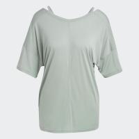 ราคา adidas เทรนนิง เสื้อยืดทรงโอเวอร์ไซส์ Yoga Studio ผู้หญิง สีเขียว HR5078 (18068735491)