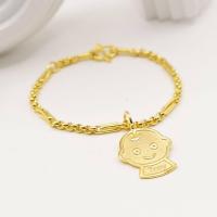 ราคา สร้อยข้อมือทองแท้ หนักครึ่งสลึง พร้อมจี้ทองรูปเด็ก 9K สลักชื่อฟรี รับขวัญเด็ก (16924082352)