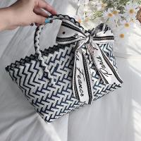 ราคา กระเป๋าผู้หญิงแบบใหม่ปี2023กระเป๋าแบบหิ้วตะกร้าผักยอดนิยมกระเป๋าสานฟางทำด้วยมือความจุใหญ่กระเป๋าชายหาดกระเป๋าถัก (9870443193)