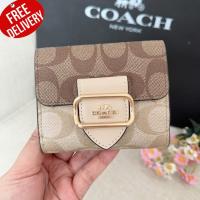 ราคา กระเป๋าสตางค์ COACH SMALL MORGAN WALLET IN BLOCKED SIGNATURE CANVAS COACH CH387 (19531329751)