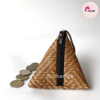 ราคา กระเป๋าสาน กระเป๋าใส่เหรียญ ทรงสามเหลี่ยม ทรงบ๊ะจ่าง woven cute bag ไซส์ 11 5 10 cm (20177671056)