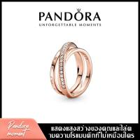 ราคา Pandora แหวน เงิน925 14k แหวนเพชร แหวนแฟชั่น Pavé Interlacing Three Ring เครื่องประดับแฟชั่น ของแท้ 100 (18849790909)