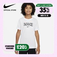 ราคา Nike Boys Dri fit Trophy GFX Tee White ไนกี้ เสื้อยืดเด็กชาย Dri fit Trophy GFX สีขาว (19417154983)