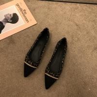 ราคา คอลเลคชั่นใหม่ฤดูใบไม้ผลิ2023รองเท้าคัทชูผู้หญิงส้นแบนสไตล์ชาแนลคัลเลอร์บล็อกรองเท้าคัทชูส้นนิ่มทรงหน้าสั้นหัวแหลมสไตล์เกาหลี (12359660910)