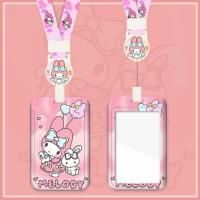 ราคา Sanrio Card Holder with Retractable Lanyard Cute Waterproof Acrylic Card Case ID Card School Card Bus Card Holder Photo Storage (20612222763)