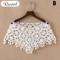 ราคา Recool ผ้าคลุมไหล่ถักโครเชท์สำหรับผู้หญิงเสื้อคลุมไหล่ประดับลูกไม้สไตล์วินเทจแบบสั้นลายฉลุ (8594915089)
