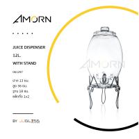 ราคา AMORN JUICE DISPENSER 12L WITH STAND โหลแก้วจ่ายน้ำ โหลจ่ายน้ำ โหลเจาะก๊อก โหลมีก๊อก โหลค๊อกเทล พร้อมขาตั้ง ทรงหกเหลี่ยม ขนาด 12 ลิตร (12258771427)