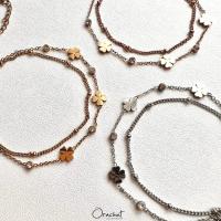 ราคา Lucky clover 14k bracelet ข้อมืองานชุบ 14k สแตนเลส โดนแอลกอฮอล์ได้ ไม่ลอก (20406859130)