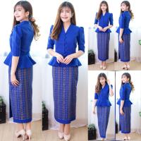 ราคา ชุดเซท เสื้อ กระโปรง ผ้าทอลายยกดอกเกรดพรีเมี่ยม งานรีดซับผ้ากาวทั้งชุด แถมแมสเข้าชุดฟรี (19509095870)