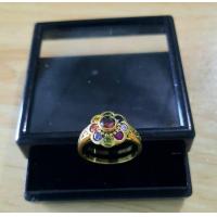 ราคา แหวนพลอยนพเก้า แหวนทองเหลืองประดับพลอยนพเก้า แหวนพลอยประจำวัน ลายดอกไม้ BR 12 (15069751565)