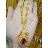 ราคา สร้อยคอเศษทองพร้อมจี้ทับทิม (12757940812)
