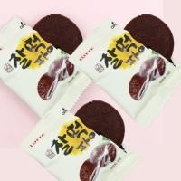 ราคา ขนมซัลต๊อกพาย chaltteok pie ช็อกโก้พายสอดไส้ต๊อกเกาหลี lotte choco sticky rice cake pie ขนมเกาหลี 명가찰떡파이 210g 350g (17226070148)