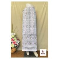 ราคา ผ้าถุงสำเร็จ ผ้าถุงผ้าฝ้าย สีขาว สีฟ้า ผ้าถุงเชือกผูก ผ้าถุงใส่ไปวัด (13487065841)