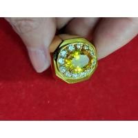 ราคา แหวนบุศราคัมชาย9 11มิลล้อมเพชรเกสรชุบทอง (18807130047)