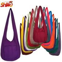 ราคา 2ใบ 250บาท กระเป๋าย่ามสะพายสีพื้น กระเป๋าย่าม ผ้าพื้นเมือง สามารถสะพายข้าง และ พาดลำตัว ลายนากา สไตล์โบฮีเมียน ของฝากประเทศไทย (1362778969)