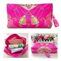 ราคา กระเป๋าเครื่องสำอางเอสเต้ Estee Cosmetics Bag สีชมพูสด ลายเชือกพู่ (20041999284)
