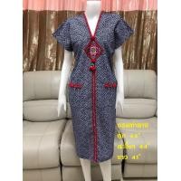 ราคา ชุดเดรสผ้าฝ้าย ชุดเดรสผ้าพื้นเมือง ทรงนากา คอวีหน้าหลัง (20657249576)