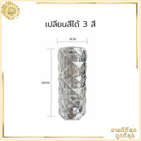 ราคา ไฟเซ็นเซอร์ โคมไฟคริสตัล แสงกุหลาบ โคมไฟตั้งโต๊ะ โมเดลลายกุหลาบ สวยหรูมากก สวิตช์เซ็นเซอร์สัมผัส โคมไฟหัวเตียง ปรับได้ 16 สี (16214350455)
