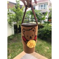 ราคา กระเป๋าใส่แก้วเยติ ถักด้วยไหมพรม cotton สั่งทำตามแบบได้ ถักมือ (20309978127)