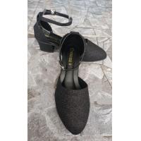 ราคา รองเท้าไซส์ใหญ่41ถึง45ปิดหน้ารัดข้อเท้าเนื้อชิมเมอร์กากเพชรส้นสูง2นิ้วงานWorldGold (20734244979)